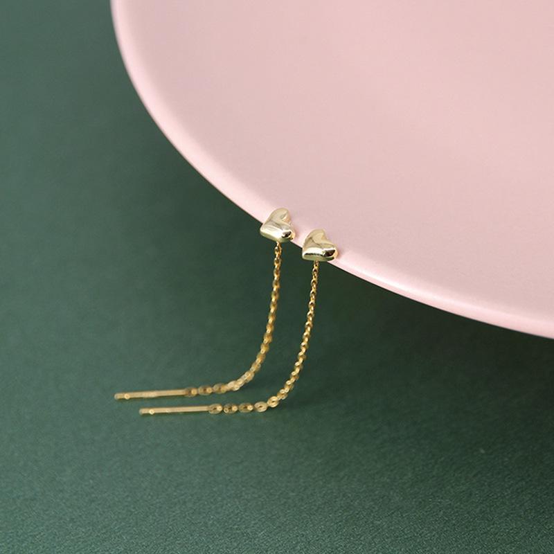 Серьги-пусеты Wenjian из корейской титановой стали в форме сердца - трендовый дизайн 2022 года, визуально стройнящий лицо, для женщин