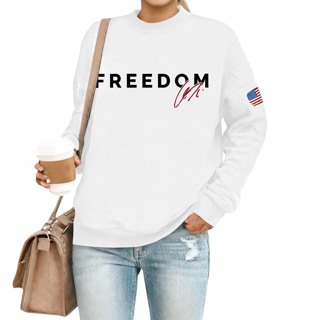 Women's Casual Fashion Round Neck Long Sleeve Printed Sweatshirt
