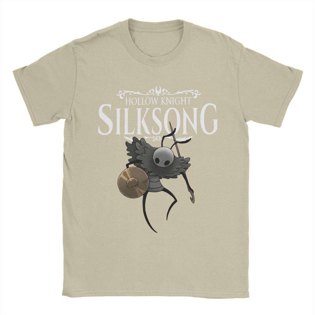 Мужские футболки Hollow Knight Silksong Повседневные 100% хлопок Футболка с коротким рукавом Футболка с круглым вырезом Топы Большого размера