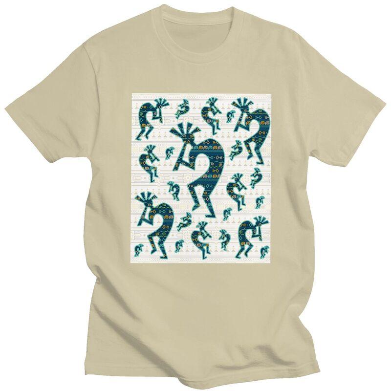 Custom Southwest Tribal Native American Kokopelli T Shirt Men Pure Cotton Tshirt Casual Tees Fashion Tshirts