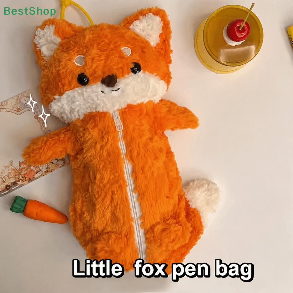 Large Capacity Stationery Bag Fox Doll Stationery Organizer High Quality Pen Bag School Office
