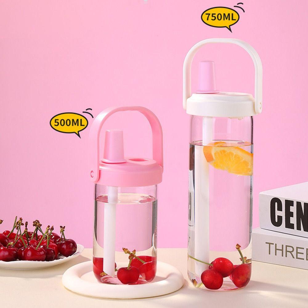 Plastic Pearl Milk Tea Straw Cup Straigh Drinking Drink Cup Portable Water Cup Student