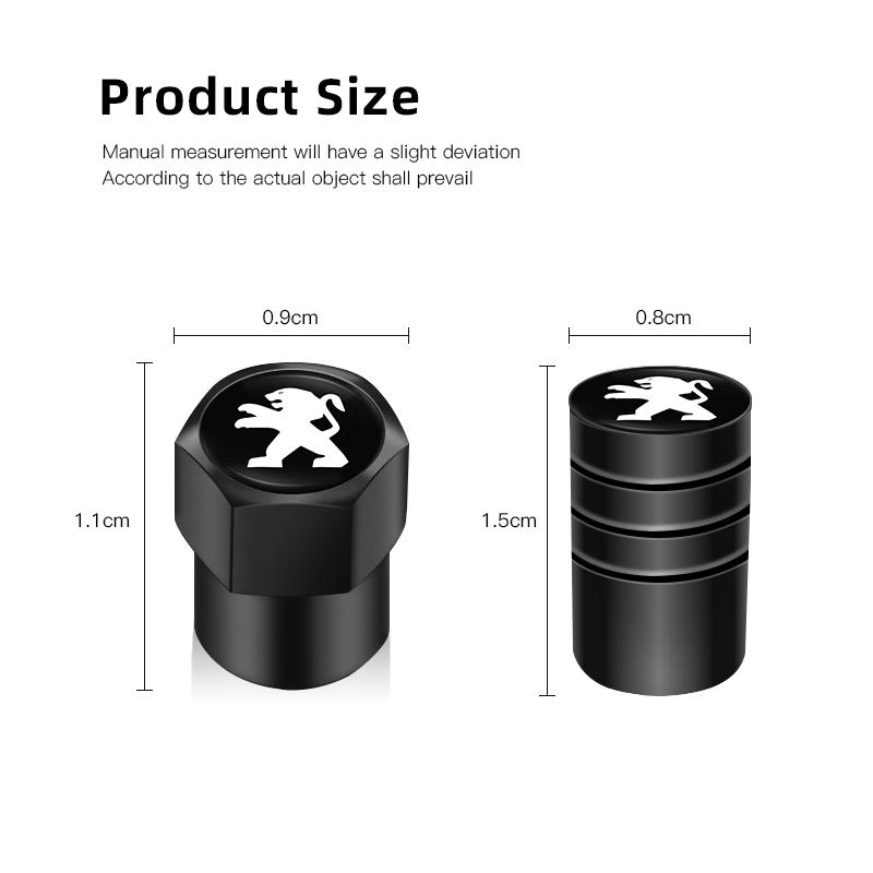 2026 Hot Car Sticker 4Pcs Wheel Tire Valve Air Stem Cap Duust Covers For Peugeot 206 3008 208 308 307 2008 207 107 5008 607 301