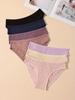 7Pcs Women's Panties Striped Briefs Sexy Women Low-Rise Breathable Cotton Female Soft Underwear Solid Colors Ladies Underpants