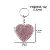Makeup Mirror Folding Mirror Key Chain Makeup Mirror Keychain Metal with Key Ring Portable Love Shape Cosmetic Tool
