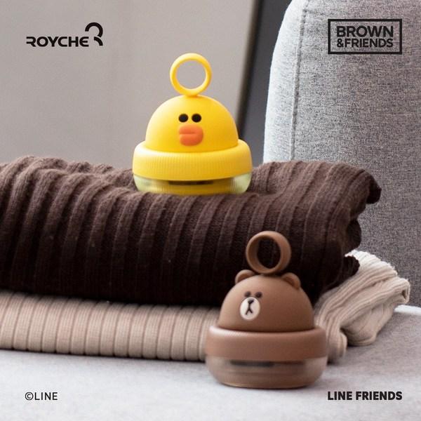 Устройство для удаления ворса с беспроводной зарядкой Line Friends, 6 лезвий, КОРИЧНЕВЫЙ