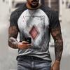Модная мужская футболка с 3D-принтом, короткий рукав, круглый вырез, больших размеров, летняя повседневная футболка
