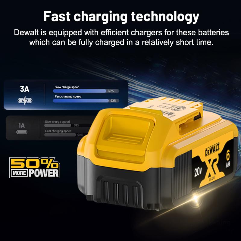 Аккумулятор MAX Flexvolt 20V Dewalt DCB606 DCB205 DCB206 DCB209 DCB182 Аккумулятор для электроинструмента 20В/60В Аккумулятор 5Ач 6Ач