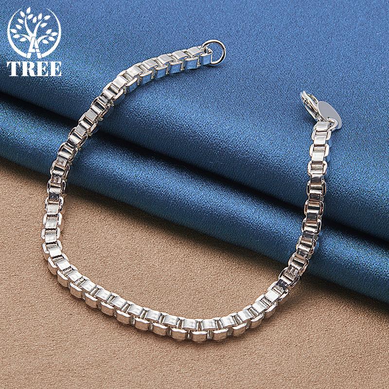 Ювелирные изделия-браслет-цепочка из стерлингового серебра 925 пробы диаметром 4 мм