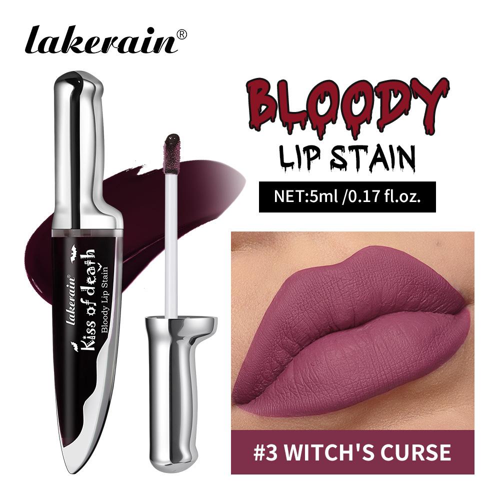 Поцелуй Смерти Кровавый Оттенок Губ Тинт для Губ Стойкий Водостойкий Нелипкий Цвет Станет Темнее Матовая Готическая Косметика