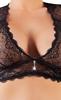 Cottelli CURVES - Lace Sexy Bralette with Garter Belt and XL Thong