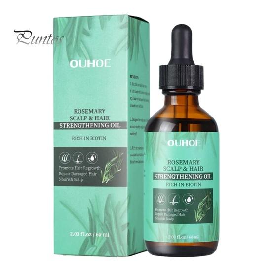 60ML Rosemary Hair Essential Oil Nourishes Repairs Smoothens Lightweight Portable Hair Oil Women Accessories
