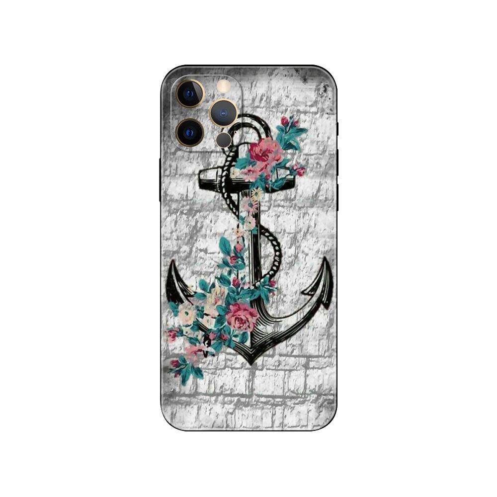 Чехол для телефона Nautical Anchor Wood для iPhone 5 5s 2020se 6 6s 7 8 plus x 10 XR XS 11 12 13 mini pro MAX черная задняя крышка из ТПУ