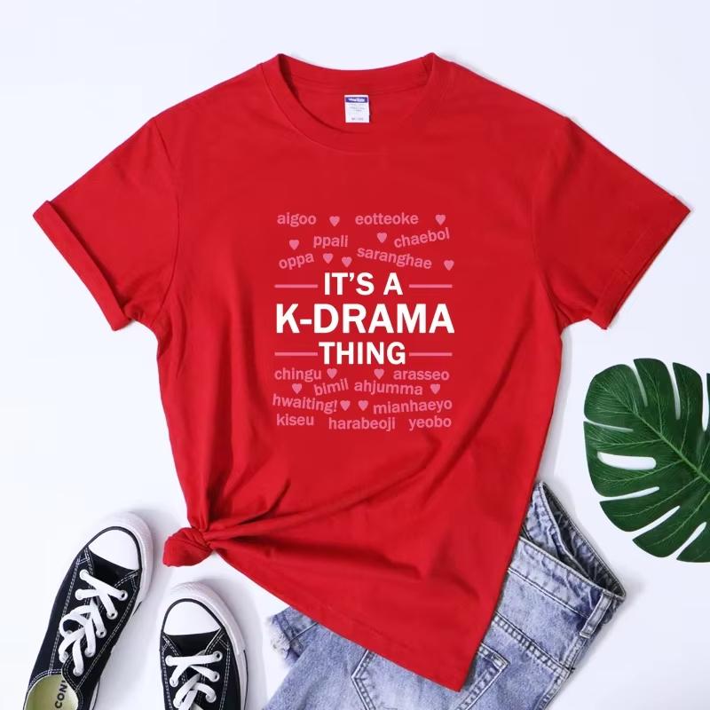 Это K-драма Футболка Корейский Уличный Стиль Подписчик K-драмы Модная Женская Хипстерская Гранж Футболка Топ