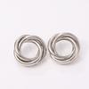 European and American exaggerated earrings, personality geometry, large circle metal trendy temperament, double-layer hollow tube earrings
