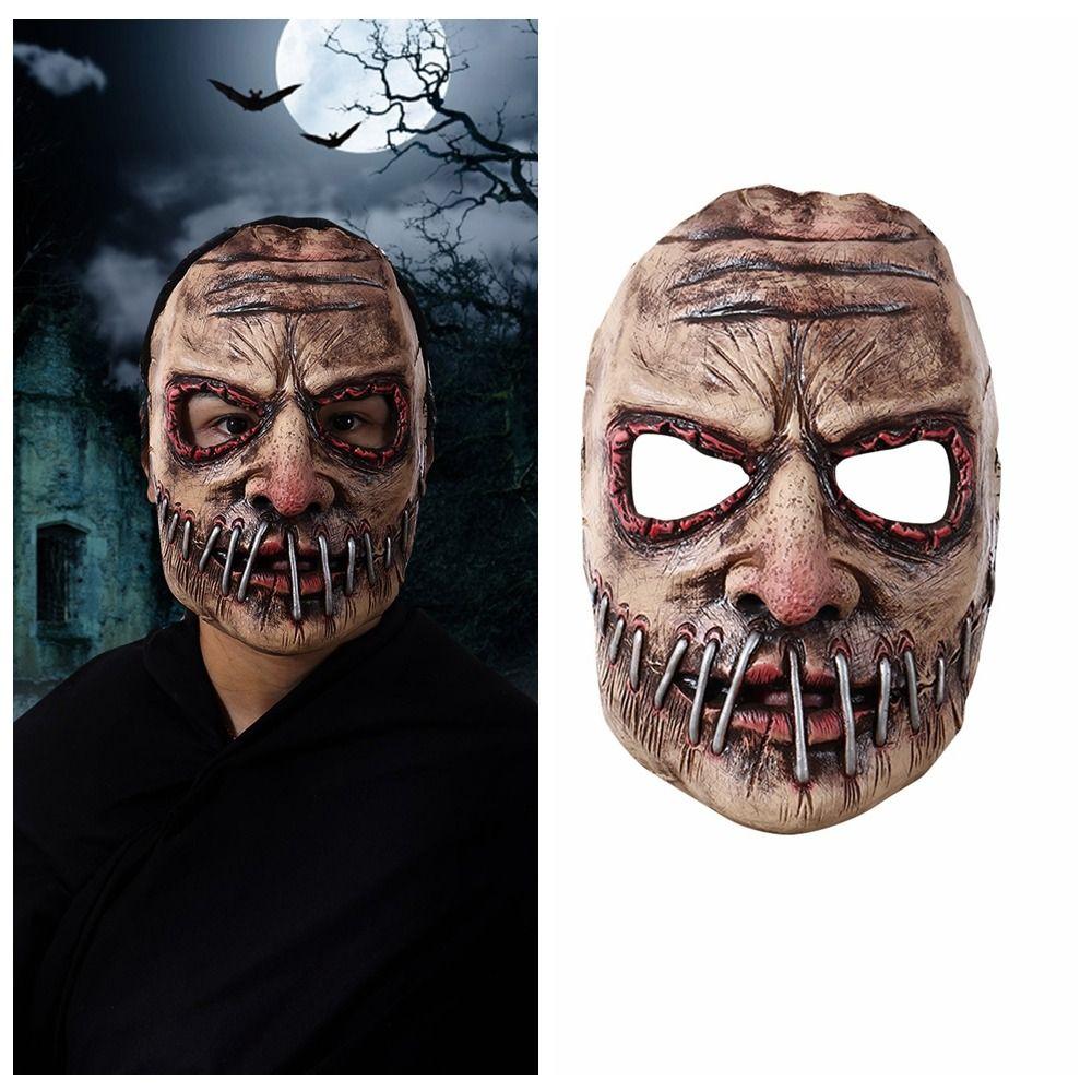 Маска-призрак на Хэллоуин с большим ртом и ногтями, имитация головного убора, маска на Хэллоуин, крутая маска ужасов для взрослых