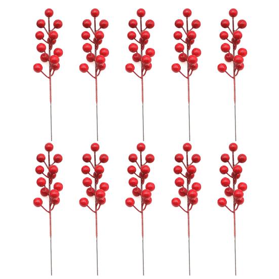 Рождественские искусственные стебли красных ягод, реалистичные яркие цвета, не требуют полива, ветки искусственных ягод, домашний декор, рождественские поделки своими руками