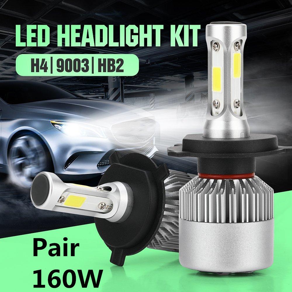 2Pcs 160W 6000K Car H4 LED HB2 Hi/Lo Beam Driving Fog Light Headlight Waterproof