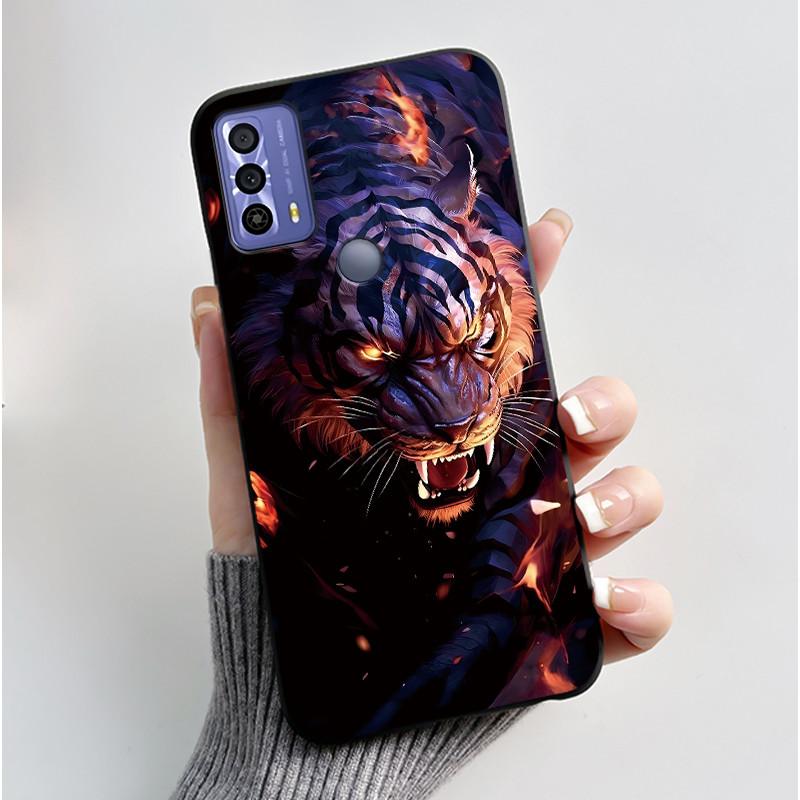 New Design Case For TCL 20B (6159K) Fashionable Black Love Pattern Shockproof Protective Cover Soft Silicone Black Case