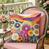 Colorful Floral Pattern Cushion Cover Soft Plush Throw Pillow Cover DoubleSided Decorative Cushion Case Sofa Bedroom Home Decor