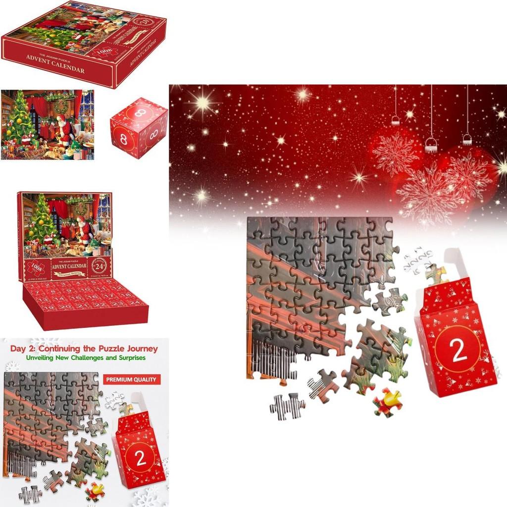 Vibrant Christmas Jigsaw Puzzle Advent Calendar Made From Premium Paper With 1008 Pieces