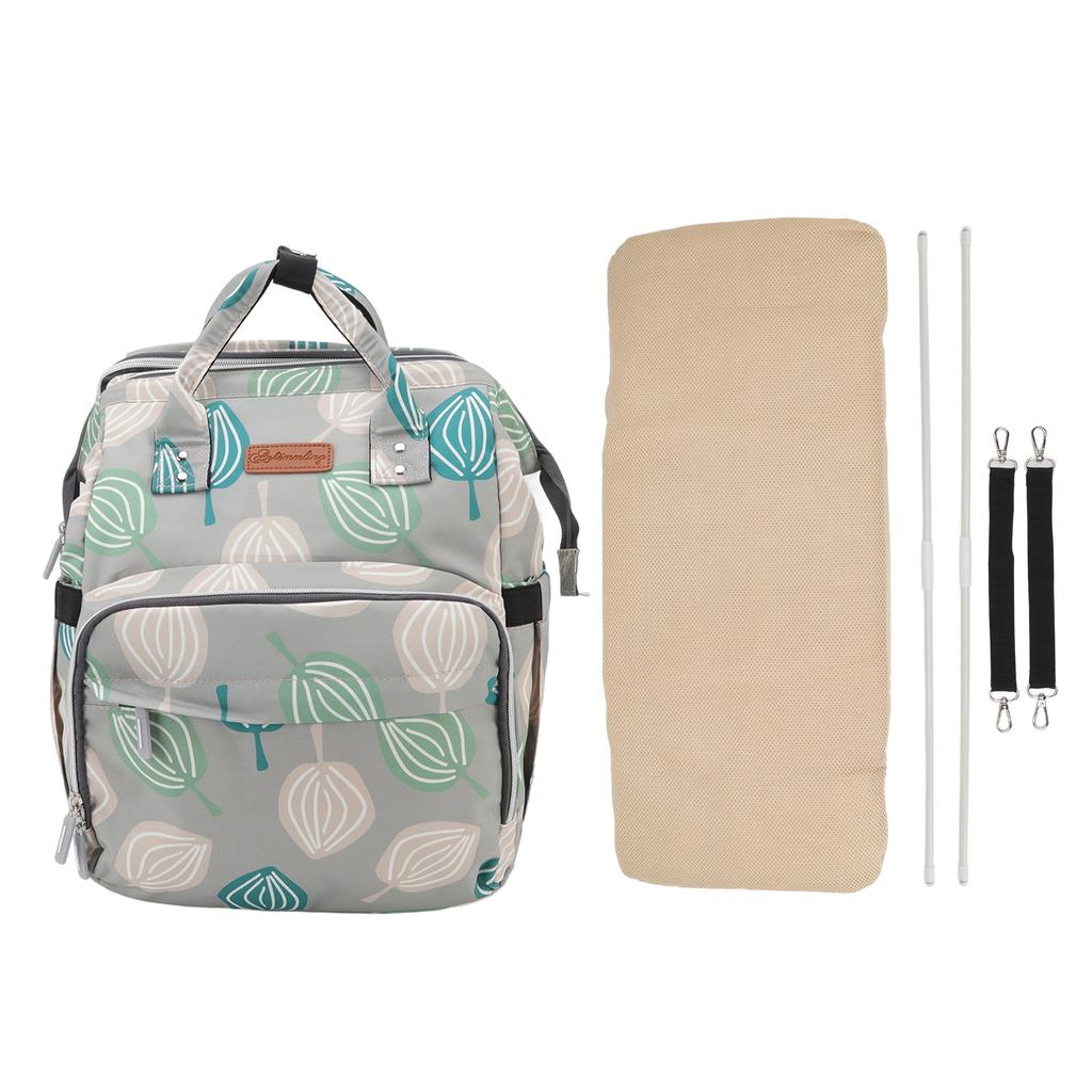 Baby Diaper Changing Bag Portable Crib Backpack Multifunctional Folding 20L Large Capacity for