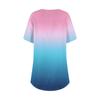 Women's Fashion Large Size Round Neck Short Sleeve Casual Print Loose Pullover Top