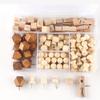 128Pcs DIY Geometric Shape Pushpins 3D Thumb Tacks INS Wooden Push Pins Wall Markers