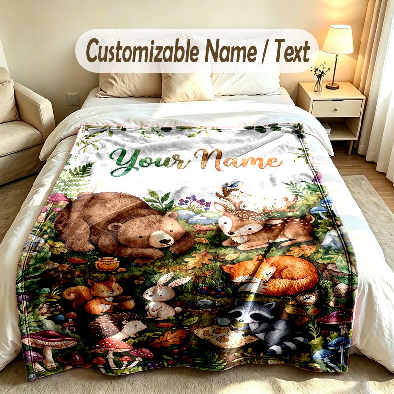 Family Friends Theme Custom Blanket Personalized Name & Text Customized Soft Warm Throw Blanket Home Decor