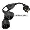 0.34m European Standard 1-to-2 German Plug Extension Power Cord Splitter