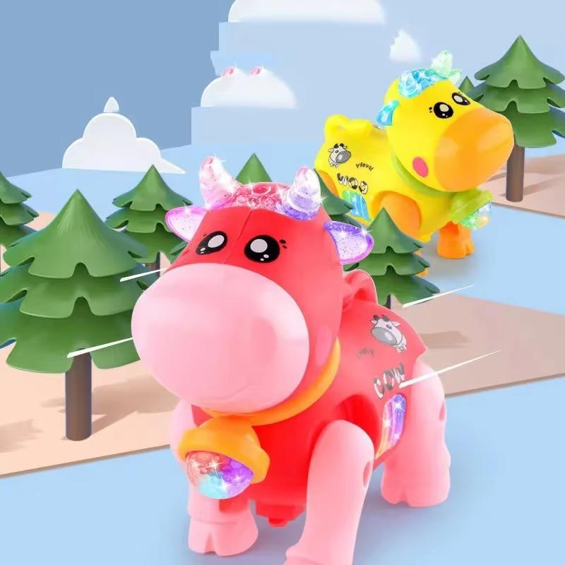 Игрушки для обучения лазанию для малышей 1 шт. Электрический поводок Милые игрушки в виде коровы для обучения лазанию для детей и родителей