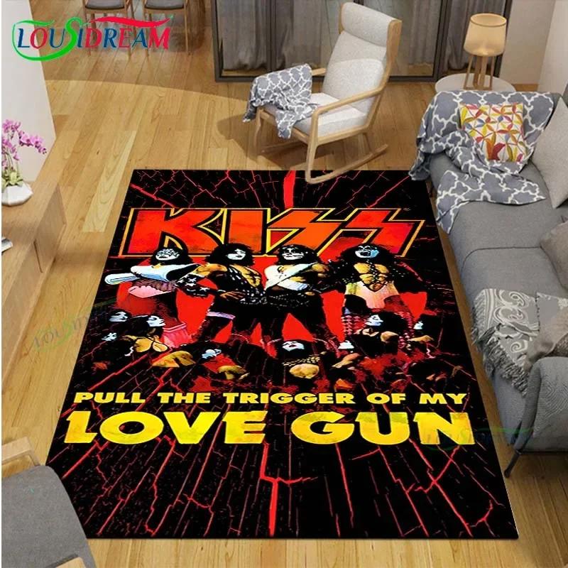 Известный Музыкальный Хэви-Металл Группы KK-Kiss Ковры с Принтом Гостиная Противоскользящий Ковер Детская Спальня Коврики Йога-Коврик Большой Ковер