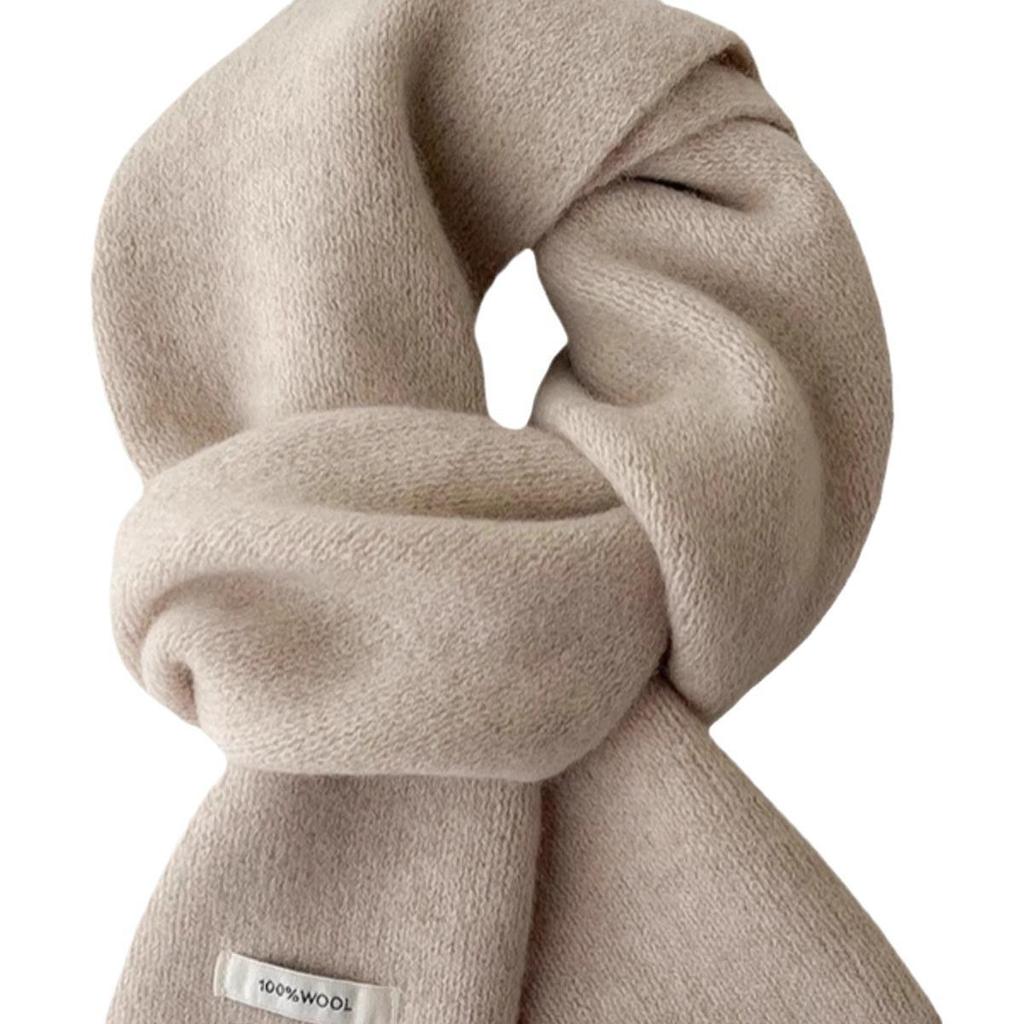 Plain Knitted Winter Scarf 160x20cm, Long Soft Solid Colour Neck Wrap, Warm Versatile Scarf for Men and Women