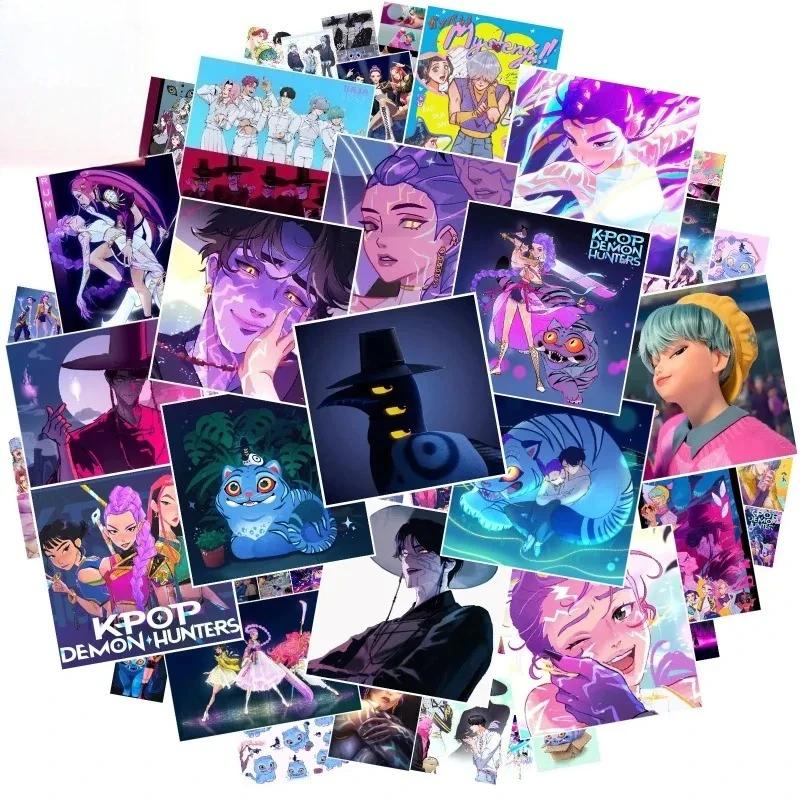 Совершенно новые кобрендированные наклейки Demon Hunters Huntrix Saja Boys Derpy Tiger Виниловая игрушка Детские подарки Наклейки для планировщика