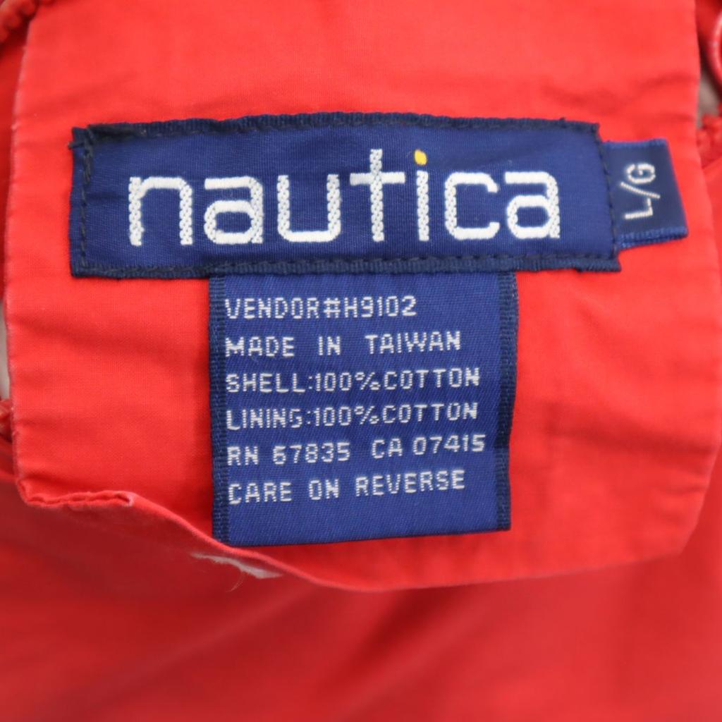Nautica 90s Old Flag Tag Reversible Zip Jacket L Red X White Men's Used