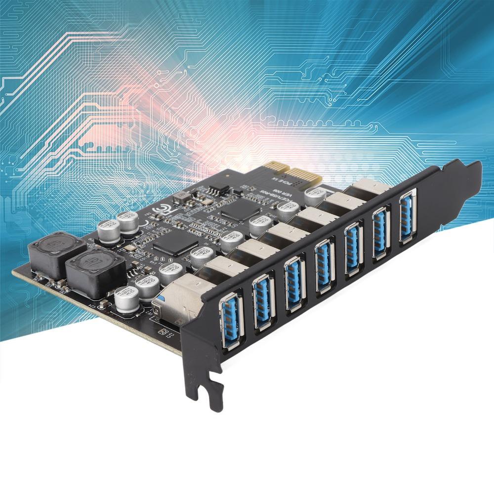 5Gbps PCIE Expansion Card USB 3.2 GEN1 7 Port PCIE Card PCIE to USB Card PC Expansion
