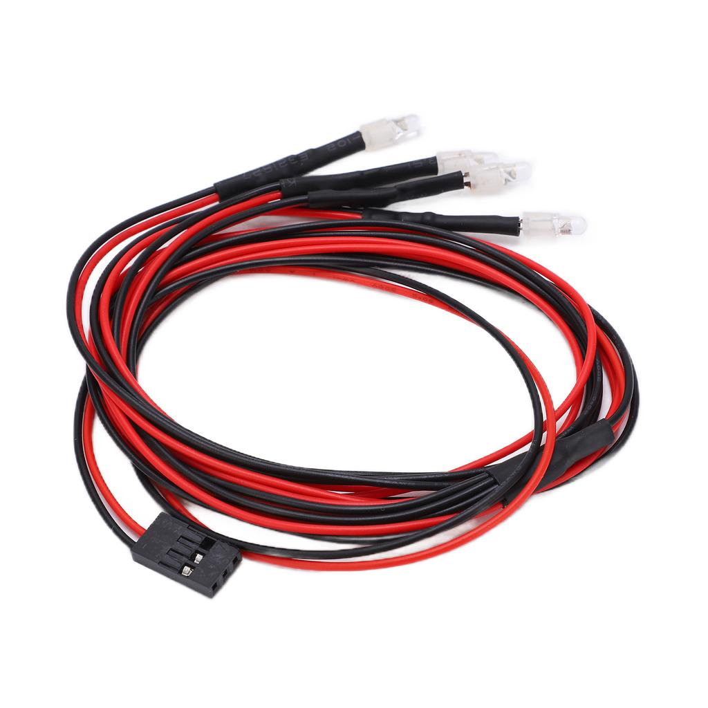 4 шт. Светодиодная фара для радиоуправляемой машины, трехканальное управление, фара для моделей автомобилей 1/10 1/8