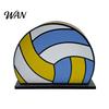 One-hand Paper Towel Dispenser Sports Ball Napkin Holder for Table, Freestanding Wooden Dispenser, Football Tabletop Tissue Theme Birthday Party