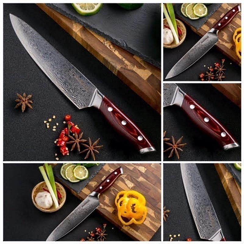 2 шт. кухонные ножи из дамасской стали, нож шеф-повара Сантоку, японский клинок из дамасской стали vg10