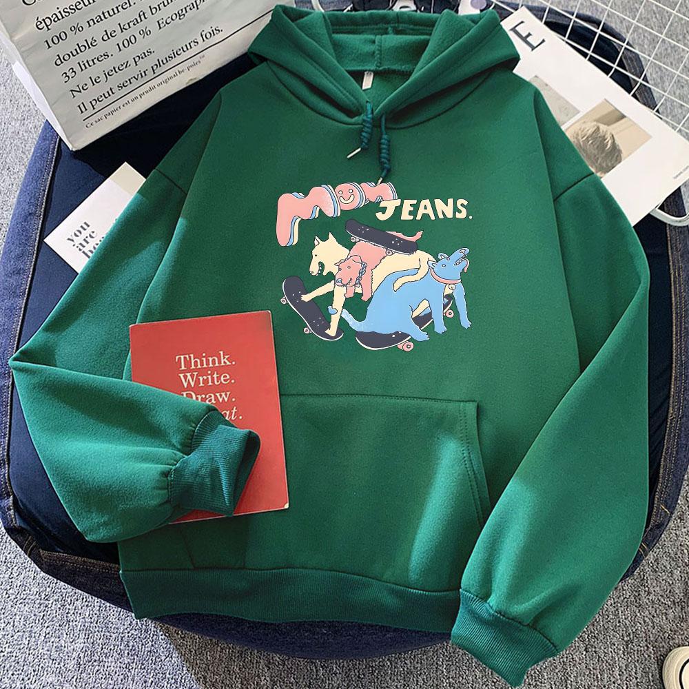 Женская одежда Хип-хоп Рок-группа Джинсы-мом Толстовки Roupas Femininas Толстовка с капюшоном Длинный рукав Зимние Мягкие Толстовки Худи