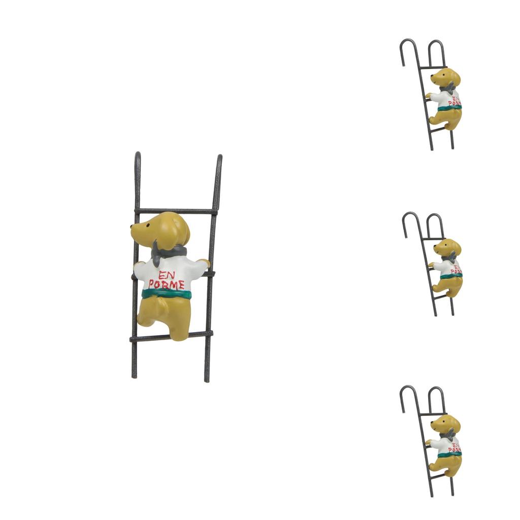 Resin Miniature Climbing Stairs Little Dog Display Ornament For Decor Room