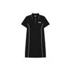 Logo Striped Casual Sports Fashion Half-Zip Polo Dress Women Dresses Black F11W229315FBK