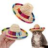 Пряжка для собак, принадлежности для кошек, мексиканская соломенная шляпа, соломенная шляпа для питомцев, сомбреро, украшения для питомцев