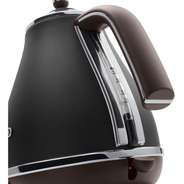 Bouilloire - DELONGHI - KBOV2001.BK - 2000 W - 1,7 L - Noir Mat / Chocolat