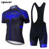 Mens Cycling Jersey Set Short Sleeve Breathable Quick-Dry Bike Top Road Mountain Biking Outdoor Sports