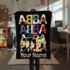 1PC Custom Name ABBA The Movie Patterned Flannel Blanket Suitable For All Seasons for Home Decor Warmth and Comfort Gifts Holiday Present -HE8