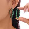 3 Pairs/Set Fashion Christmas Colorful Round Hoop Earrings for Women Simple Twisted Large Circle Earrings New Year Party Jewelry