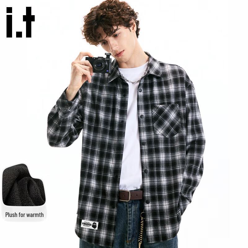 Fingercroxx Men's Flannel Plaid Shirt Jacket