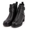 Women's Mell Leather Biker Ankle Boots with Black Buckles LES TROPEZIENNES PAR M.BELARBI