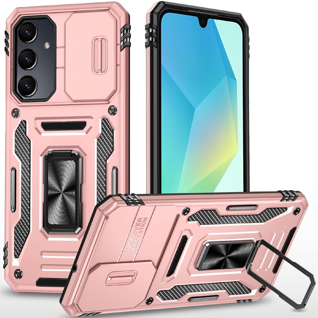 Чехол для Samsung Galaxy A16 4G/5G с подставкой, сдвижной крышкой для камеры, из PC+TPU, противоударный